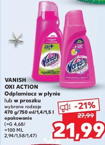 Kaufland Odplamiacz w proszku pink vanish oxi action oferta