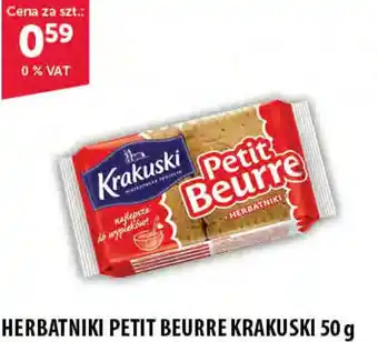 Eurocash Krakuski Herbatniki Petit Beurre 50g oferta