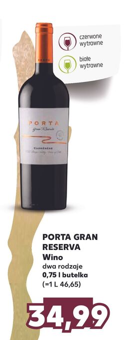 Wino porta gran reserva carmenere
