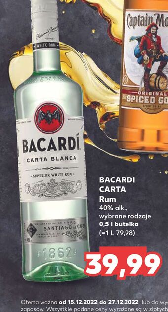 Kaufland Rum bacardi carta blanca oferta