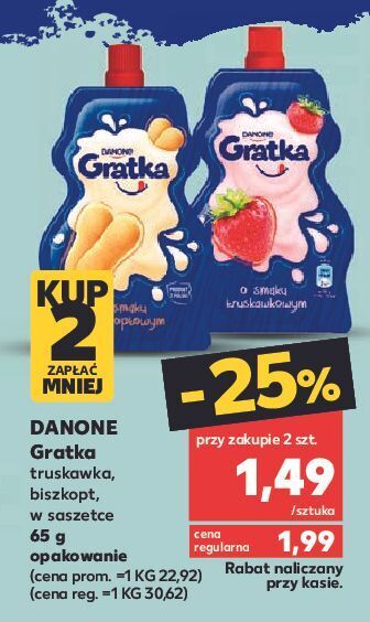 Kaufland Jogurt truskawka saszetka danone gratka oferta
