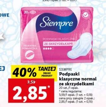 Lidl Podpaski klasyczne ze skrzydełkami siempre oferta