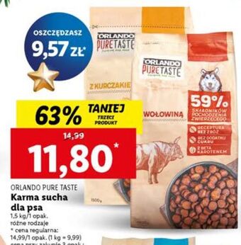 Lidl Karma dla psa z wołowina orlando pure taste oferta
