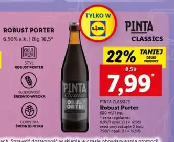 Lidl Piwo pinta classics robust porter oferta