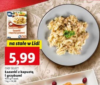 Lidl Łazanki z kapusta i grzybami chef select oferta