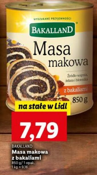 Lidl Masa makowa z bakaliami bakalland oferta