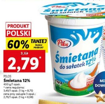 Lidl Śmietana 12 % pilos oferta