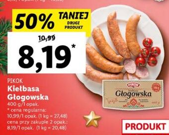 Lidl Kiełbasa głogowska pikok oferta
