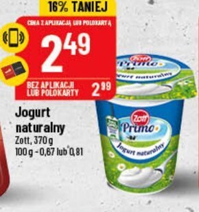 Polomarket Zott primo jogurt naturalny 370 g oferta