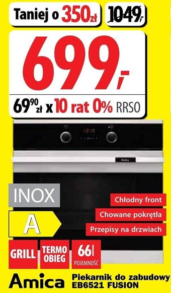 Media Expert Amica Piekarnik do zabudowy EB6521 Fusion oferta