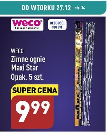 ALDI Zimne ognie maxi star 100 cm weco oferta