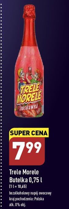 ALDI Napój gazowany truskawkowy trele morele oferta