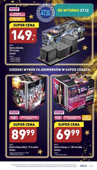 ALDI Bateria atlantis 103 strzały weco oferta