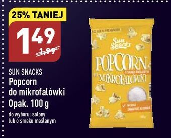 ALDI Popcorn do mikrofalówki maślany sun snacks oferta