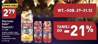 ALDI Piwo łomża radler 0.0% arbuz i truskawka oferta