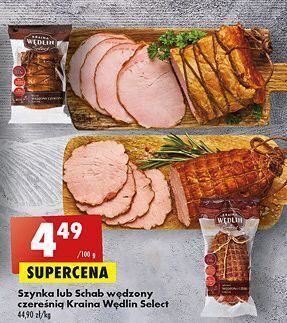 Biedronka Szynka wędzona z czereśnią kraina wędlin select oferta