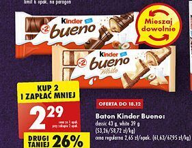 Biedronka Baton kinder bueno white oferta