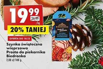Biedronka Szynka świąteczna wieprzowa biedronka prosto do piekarnika oferta
