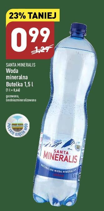 ALDI Woda gazowana santa mineralis oferta