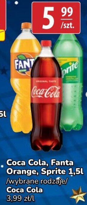 API MARKET Coca Cola napój Coca Cola, Fanta orange, Sprite 1,5l oferta
