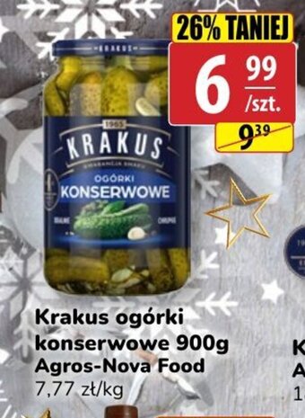 API MARKET Agros-Nova Food Krakus ogórki konserwowe 900g oferta