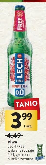 Intermarche Piwo lech free granat i acai oferta