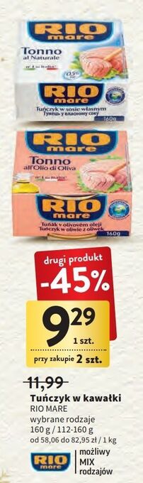 Intermarche Tuńczyk kawałki w oliwie z oliwek rio mare oferta