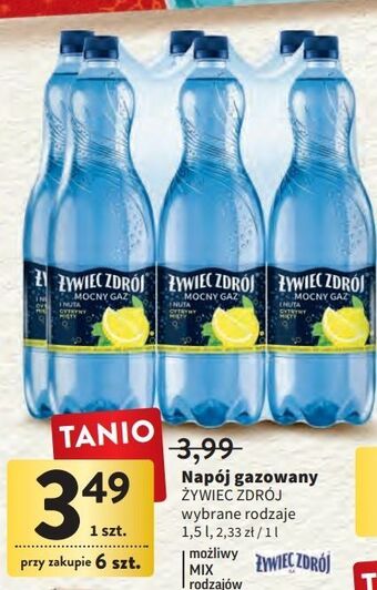 Intermarche Woda mocny gaz cytryna mięta żywiec zdrój oferta