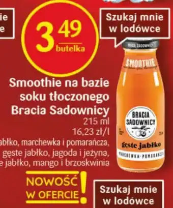 Delikatesy Centrum Smoothie na bazie soku tłoczonego Bracia Sadownicy 215ml oferta