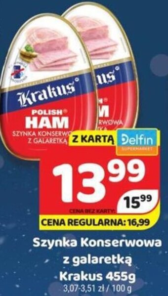Delfin Krakus szynka konserwowa z galaretką 455g oferta