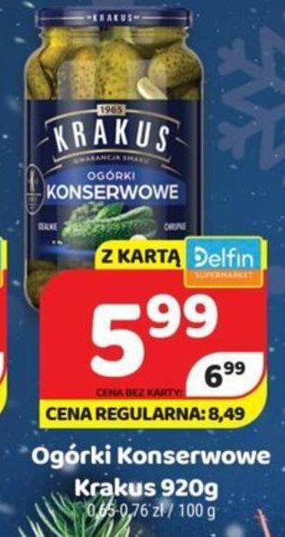 Delfin Krakus ogórki konserwowe 920g oferta