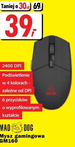 Media Expert Mysz gamingowa mad dog oferta