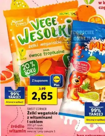 Lidl Żelki wegańskie z witaminami i sokiem 200g oferta