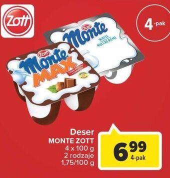 Carrefour Deser śmietankowy zott monte white oferta