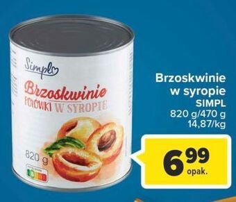 Carrefour Brzoskwinie połowki w syropie simple oferta