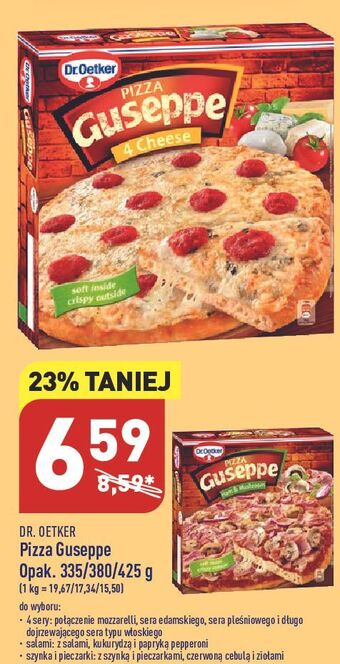 ALDI Pizza z szynką i pieczarkami dr. oetker guseppe oferta