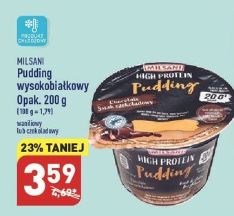 ALDI Pudding wysokobiałkowy czekoladowy milsani high protein oferta