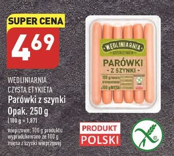 ALDI Parówki z szynki wędliniarnia czysta etykieta oferta