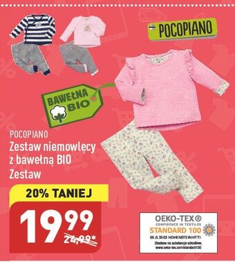 ALDI Komplet niemowlęcy z bawełny bio 62/68-86/92 pocopiano oferta