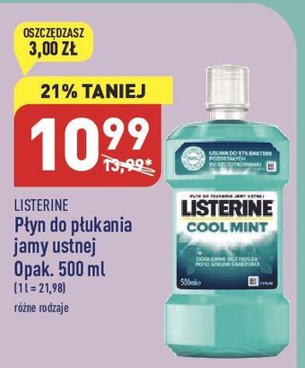 ALDI Płyn do płukania ust listerine cool mint oferta