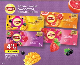 Biedronka Herbata malina i bez lipton oferta