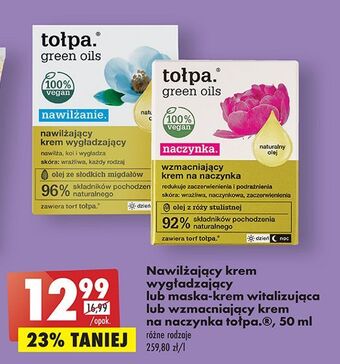 Biedronka Krem do twarzy nawilżająco-wygładzający tołpa green oils oferta