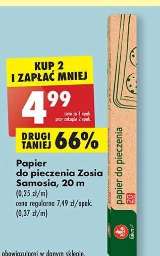Biedronka Papier do pieczenia 20 m zosia samosia oferta
