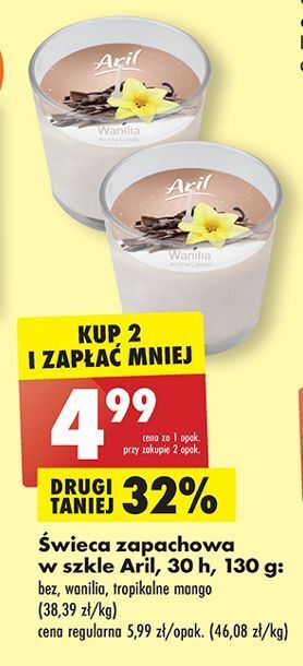 Biedronka Świeca w szkle bez aril oferta