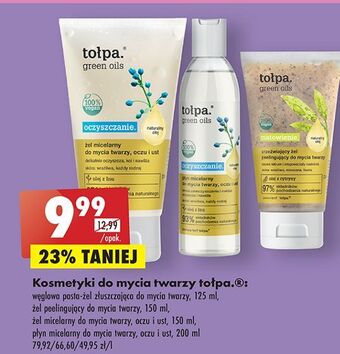Biedronka Pasta-żel do mycia twarzy złuszczająca tołpa green oils oferta