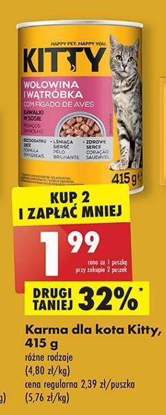 Biedronka Karma dla kota z wołowiną i wątróbką kitty oferta