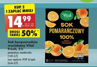 Biedronka Sok pomarańczowy vital fresh oferta
