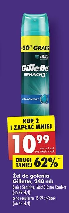Biedronka Żel do golenia extra comfort gillette mach3 oferta