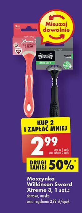 Biedronka Maszynka do golenia wilkinson xtreme 3 coconut dream oferta