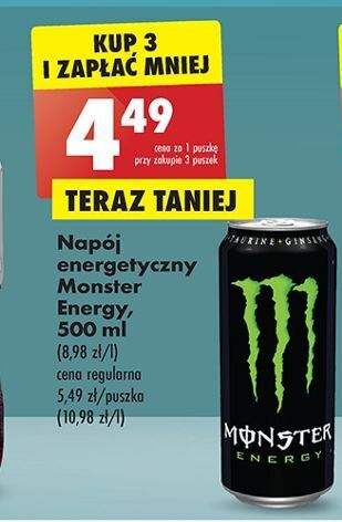 Biedronka Napój energetyczny monster energy classic oferta